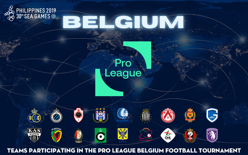 Teams participating in the Pro League Belgium football tournament